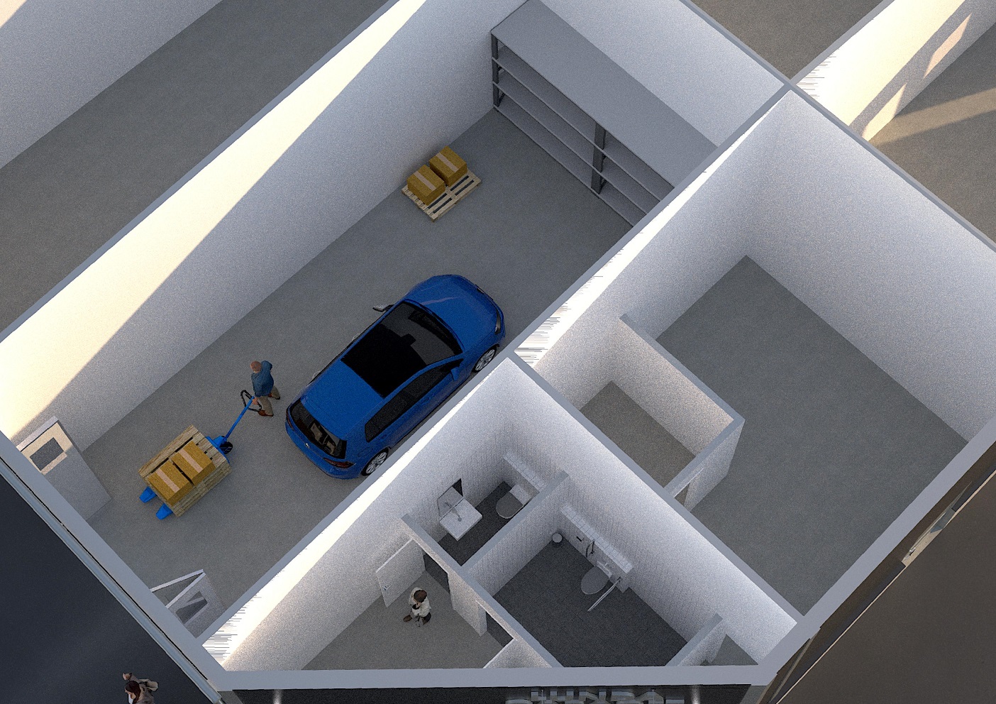 Genomskärningsbild på garage hos Lundagarage